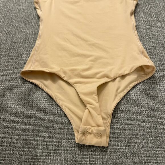 Skims Fits Everybody High Neck Thong Bodysuit Sand Beige Size XS Nude Shapewear - Picture 6 of 14